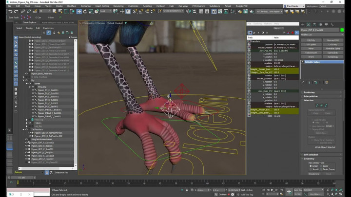 3DSMax Pigeon Leg Rig 3DSMax Pigeon Leg Rig